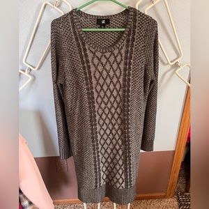IZ Buyer Gray 100% Acrylic Long Sleeve Sweater Dress size Medium